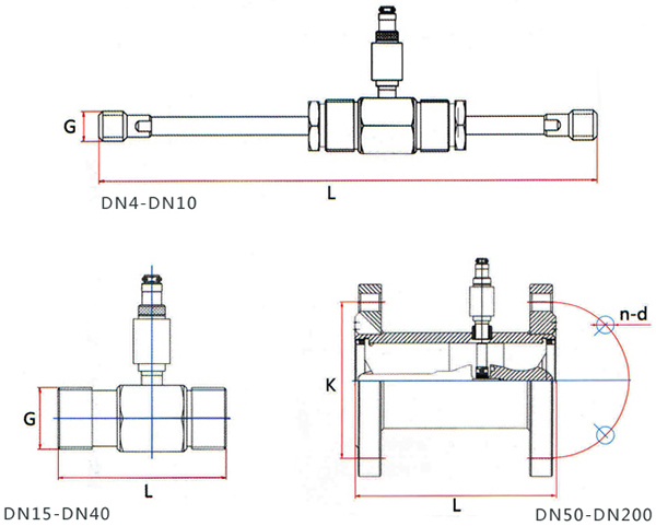 dn150液體渦輪流量計外形尺寸圖