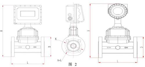 dn32氣體渦輪流量計外形圖