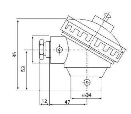 鎳鉻熱電偶防水式接線(xiàn)盒示意圖