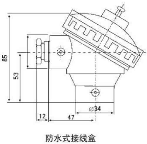 鍋爐熱電阻防水接線(xiàn)盒結構圖