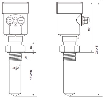 RD-704型內(nèi)浮頂儲罐雷達(dá)液位計(jì)尺寸圖